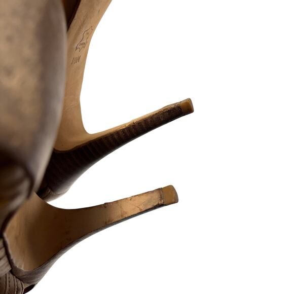 Tory Burch Tan Leather Strappy Heels Sandals with Back Zip Size 10M - Picture 5 of 8